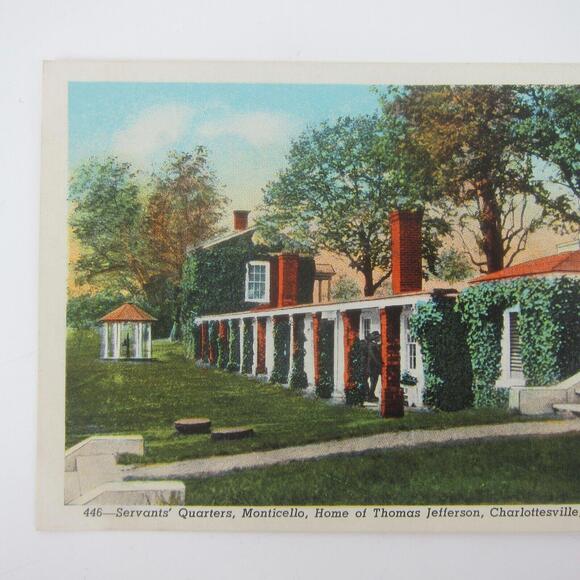 Vintage Postcard Charlottesville Virginia Jefferson Monticello Servants Quarters - Picture 12 of 15